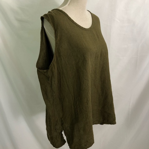 FLAX Linen Tunic Sleeveless Pullover Top Boho L - Picture 3 of 5